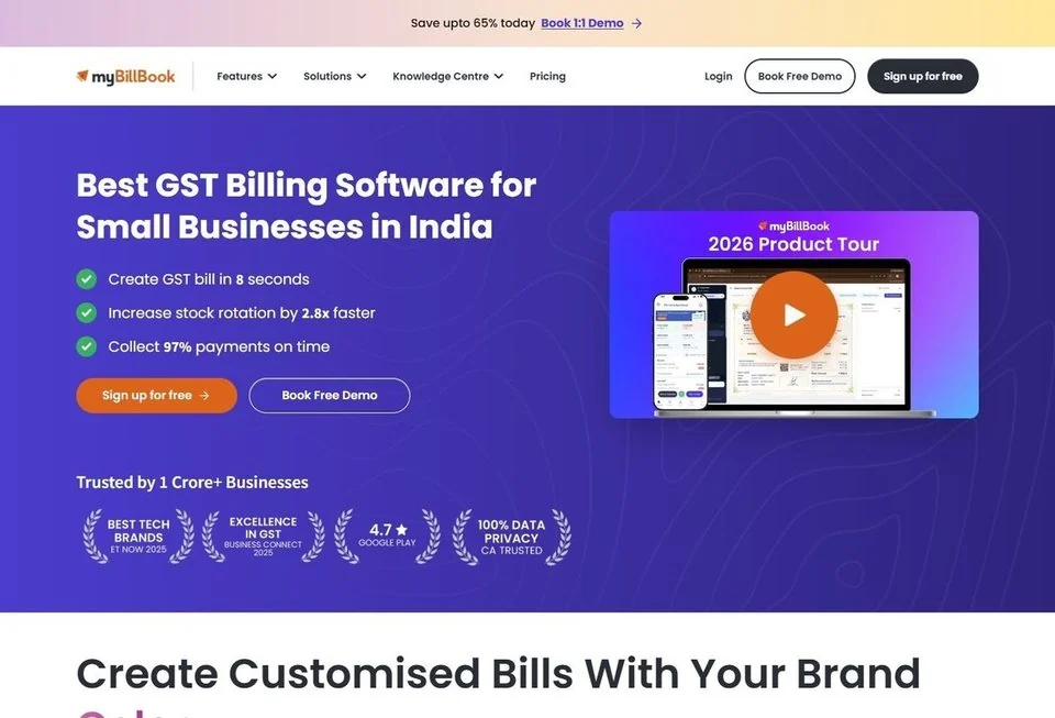 myBillBook website screenshot — technology & saas marketing portfolio reference from Digital Magma