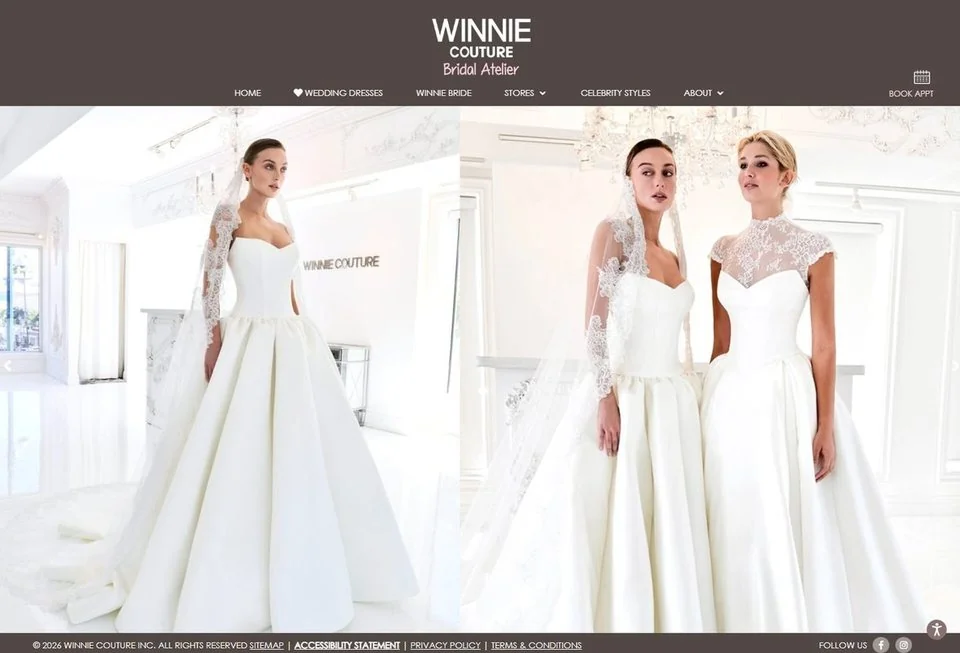 Winnie Couture website screenshot — ecommerce & consumer brand marketing portfolio reference from Digital Magma
