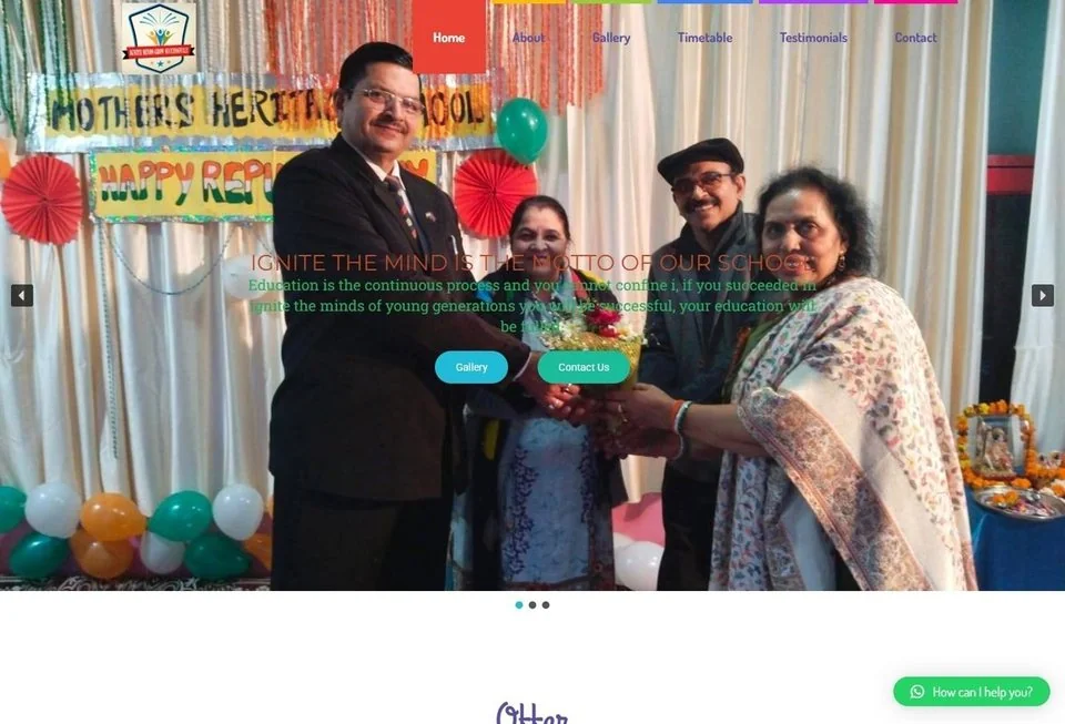 Mother Heritage website screenshot — professional services marketing portfolio reference from Digital Magma