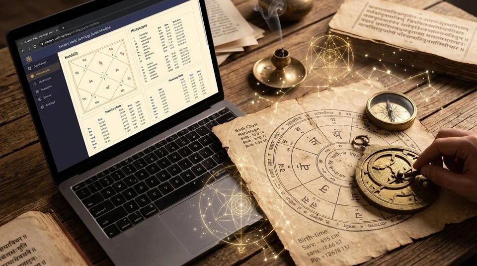 Vedic Globe website screenshot — astrology & spiritual brand marketing portfolio reference from Digital Magma