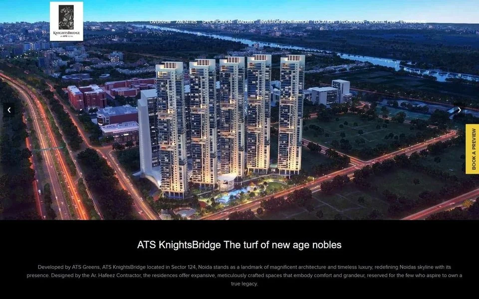 ATS Knightsbridge website screenshot — real estate marketing portfolio reference from Digital Magma